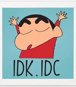 IDK.IDC  Cartoon White Framed Wall Hanging Art Print for Office  Home Reading Room  ( 8x8 ) Inch