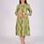 Women Rayon Anarkali Dress Green Colour 3/4 sleeves