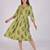 Women Rayon Anarkali Dress Green Colour 3/4 sleeves