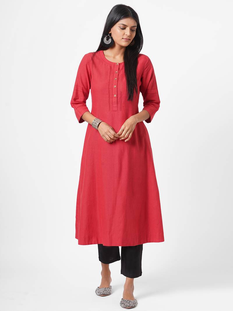 Pinhole embroidery kurta