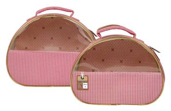 atorakushon   Fabric Makeup Storage Box Travelling Vanity Cosmetic Bag Necklace Organizer Jewellery Pouch { Pink } 3
