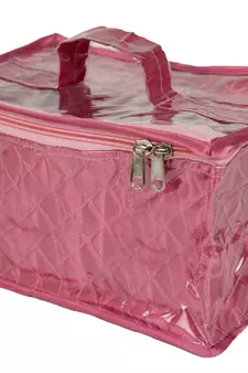 atorakushon   Satin Makeup Storage Box Travelling Vanity Cosmetic Bag Necklace Jewellery Organizer Pouch { Pink }