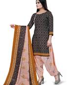 Brown geometric print cotton salwar