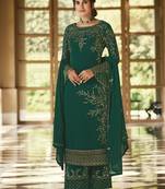 Green embroidered georgette salwar