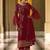 Red embroidered georgette salwar