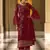 Red embroidered georgette salwar