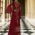 Red embroidered georgette salwar