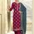 Magenta embroidered art silk salwar