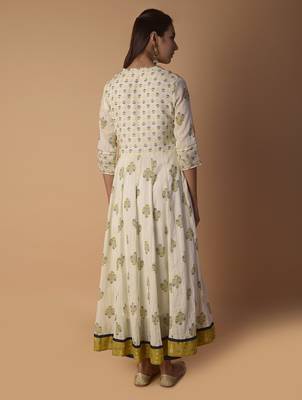 Off-white printed cotton kurtas-and-kurtis 2