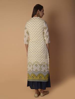 Off-white printed cotton kurtas-and-kurtis 2