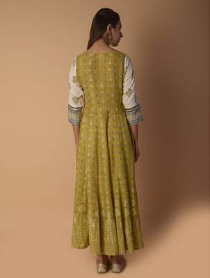 Yellow woven cotton kurtas-and-kurtis 2