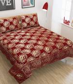 Queen Size (100x100 Inches) Bedsheets Soft Touch Chennile Jaquard Woven Desinger Double Bedsheet With Two Pillow Covers