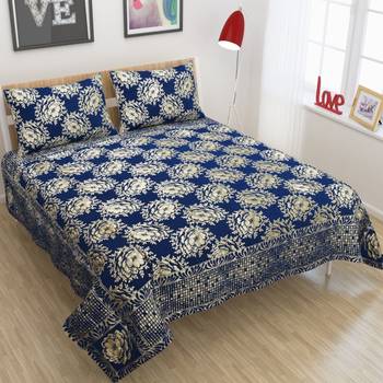 Queen Size (100x100 Inches) Bedsheets Soft Touch Chennile Jaquard Woven Desinger Double Bedsheet With Two Pillow Covers 1