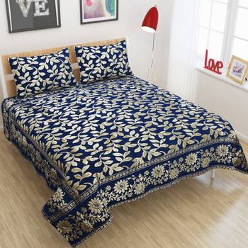 Queen Size (100x100 Inches) Bedsheets Soft Touch Chennile Jaquard Woven Desinger Double Bedsheet With Two Pillow Covers 1