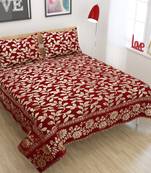 Queen Size (100x100 Inches) Bedsheets Soft Touch Chennile Jaquard Woven Desinger Double Bedsheet With Two Pillow Covers