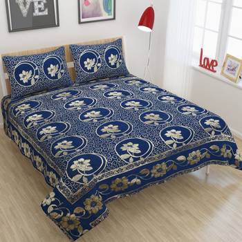 Queen Size (100x100 Inches) Bedsheets Soft Touch Chennile Jaquard Woven Desinger Double Bedsheet With Two Pillow Covers 1