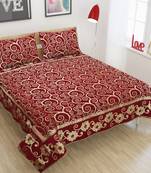 Queen Size (100x100 Inches) Bedsheets Soft Touch Chennile Jaquard Woven Desinger Double Bedsheet With Two Pillow Covers