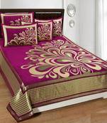 Queen Size (100x100 Inches) Bedsheets Soft Touch Chennile Jaquard Woven Desinger Double Bedsheet With Two Pillow Covers