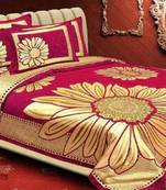 Queen Size (100x100 Inches) Bedsheets Soft Touch Chennile Jaquard Woven Desinger Double Bedsheet With Two Pillow Covers