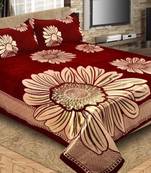 Queen Size (100x100 Inches) Bedsheets Soft Touch Chennile Jaquard Woven Desinger Double Bedsheet With Two Pillow Covers