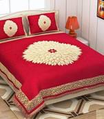 Queen Size (100x100 Inches) Bedsheets Soft Touch Chennile Jaquard Woven Desinger Double Bedsheet With Two Pillow Covers