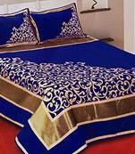 Queen Size (100x100 Inches) Bedsheets Soft Touch Chennile Jaquard Woven Desinger Double Bedsheet With Two Pillow Covers