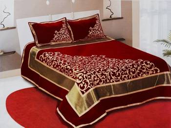 Queen Size (100x100 Inches) Bedsheets Soft Touch Chennile Jaquard Woven Desinger Double Bedsheet With Two Pillow Covers 1