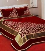Queen Size (100x100 Inches) Bedsheets Soft Touch Chennile Jaquard Woven Desinger Double Bedsheet With Two Pillow Covers