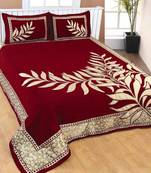 Queen Size (100x100 Inches) Bedsheets Soft Touch Chennile Jaquard Woven Desinger Double Bedsheet With Two Pillow Covers