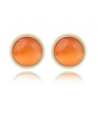Orange Opal Stud Earrings 1