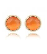 Orange Opal Stud Earrings