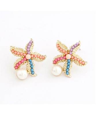 Starfish Pearl Stud Earrings 1