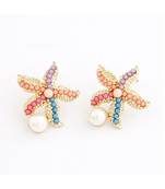 Starfish Pearl Stud Earrings
