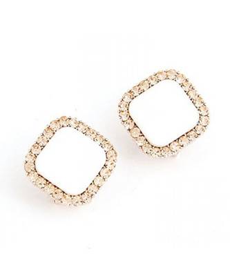 Champagne Diamond White Stud Earrings 1