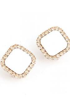 Champagne Diamond White Stud Earrings