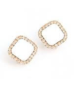 Champagne Diamond White Stud Earrings