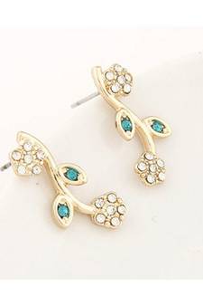 Diamond Flower Stud Earrings