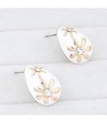 White Waterdrop Stud Earrings