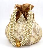Worthyy Enterprises Beige Lotus Potli Bag