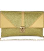 NFI essentials Wallet for Girl's Stylish Gold Clutch Hand Women's Wallet Card Holders Money Purse Mobile Pouch