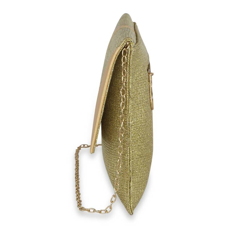 NFI essentials Wallet for Girl's Stylish Gold Clutch Hand Women's Wallet Card Holders Money Purse Mobile Pouch