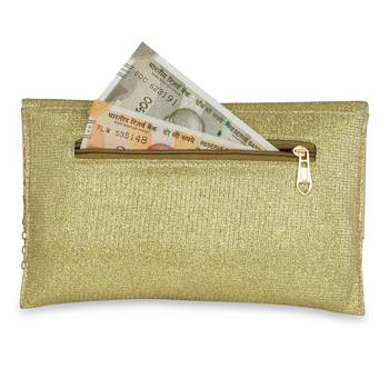 NFI essentials Wallet for Girl's Stylish Gold Clutch Hand Women's Wallet Card Holders Money Purse Mobile Pouch 5