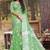 Green woven linen saree with blouse