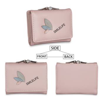 NFI essentials Fashion PU Leather Women's Mini Clutch Wallet Girls Leaf Bi-fold Card Holder Womens Purse  (Pink) 4