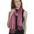 Anekaant Punch Pink Woven Striped Viscose Rayon Stole