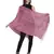 Anekaant Punch Pink Woven Striped Viscose Rayon Stole