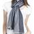 Anekaant Navy & Grey Colorblocked Striped Viscose Rayon Stole