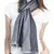 Anekaant Navy & Grey Colorblocked Striped Viscose Rayon Stole