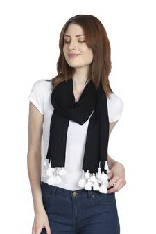 Anekaant Black & White Solid Viscose Rayon Stole