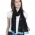 Anekaant Black & Turquoise Solid Viscose Rayon Stole